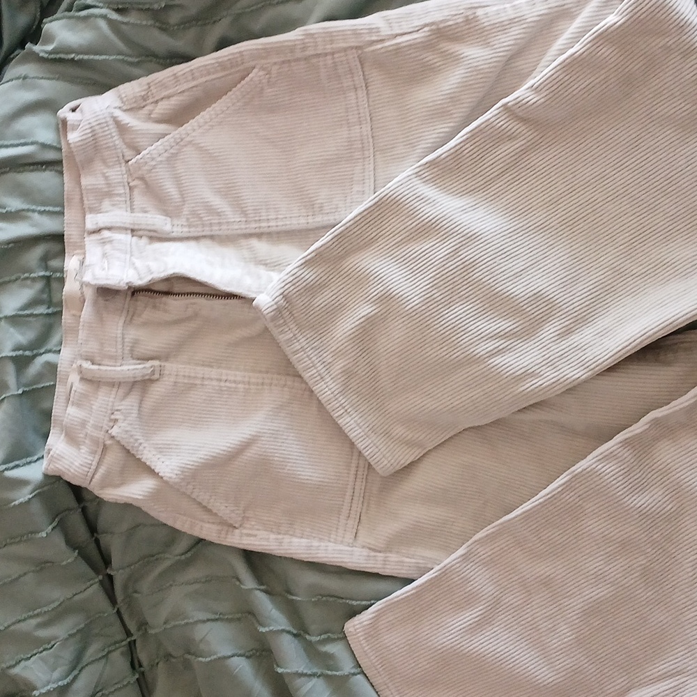 White corduroy pants